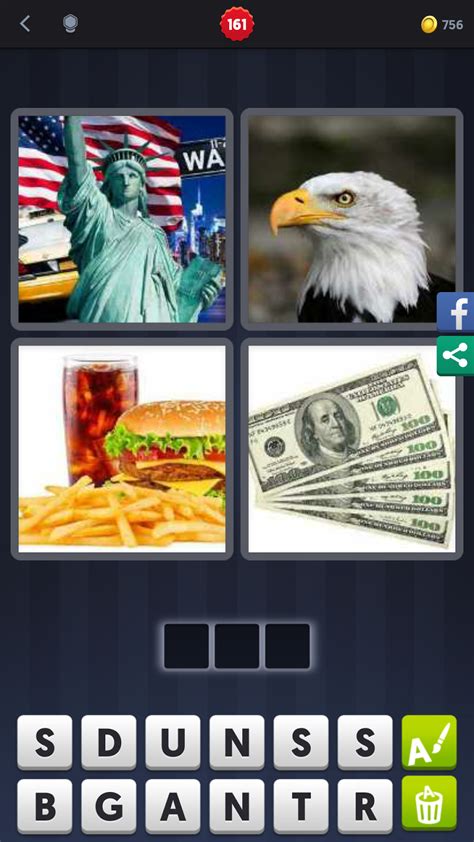 4 pics and 1 word 5 letters